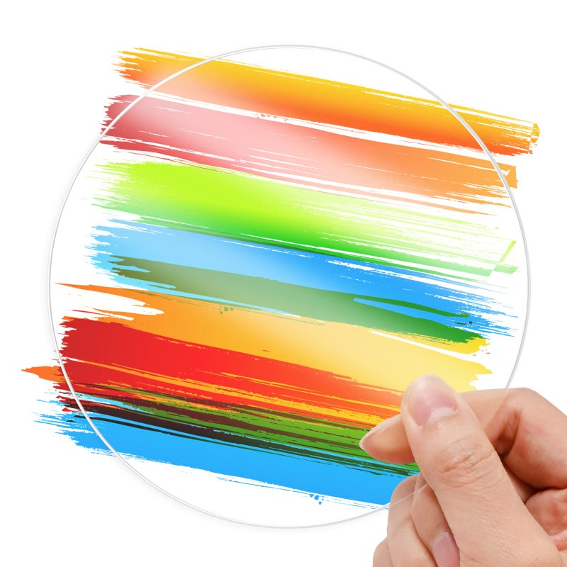iCAGY Round Acrylic Sheet 1/4 Inch Thick 8 Inch Diameter Clear Plexiglass Sheets Circle Blanks Plastic Disc 2 Pcs - Image 2